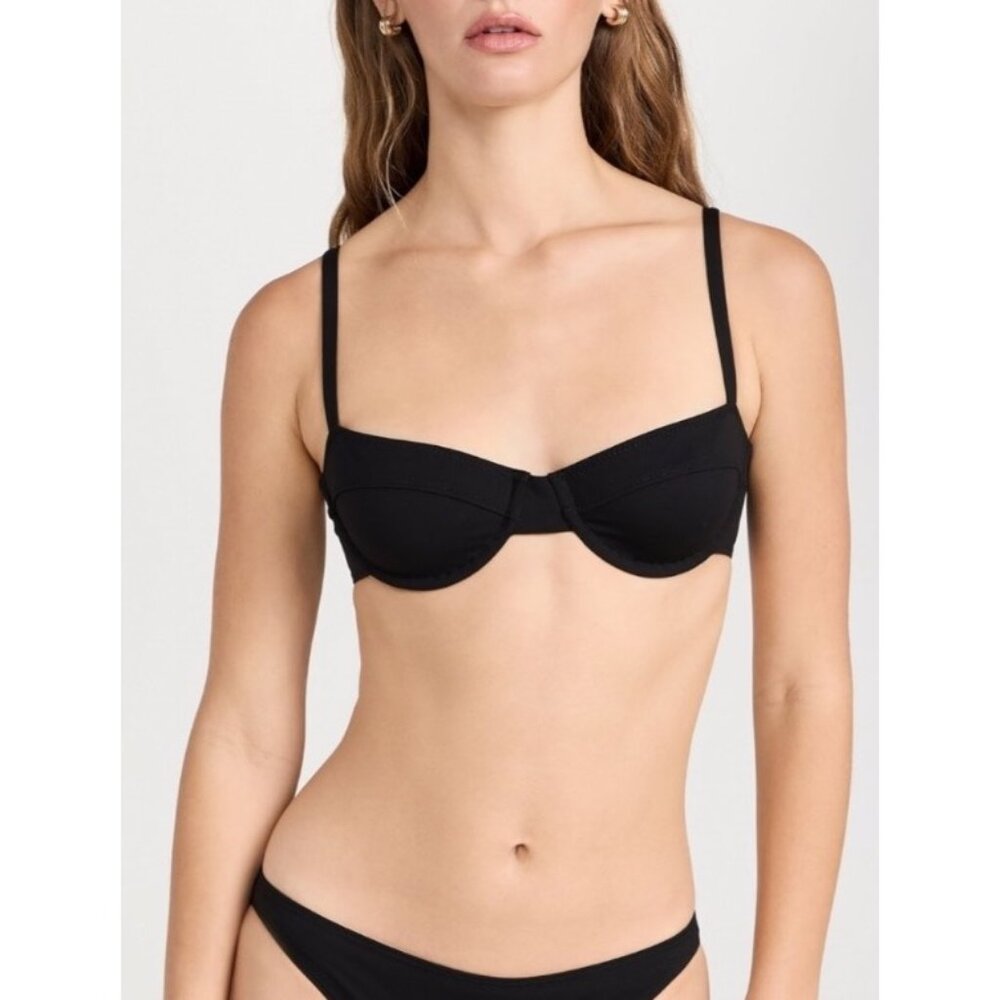 ALC Dylan BIKINI TOP Size Medium Black Underwire NWT $145